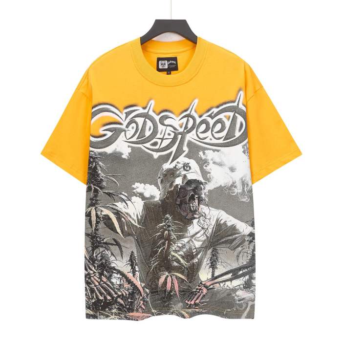 Herbal Farm Graphic Streetwear Front Hooded Skeleton Farmer Herbal Crop Field Grey Gothic Letter Print T-Shirt 3 colors 29354815