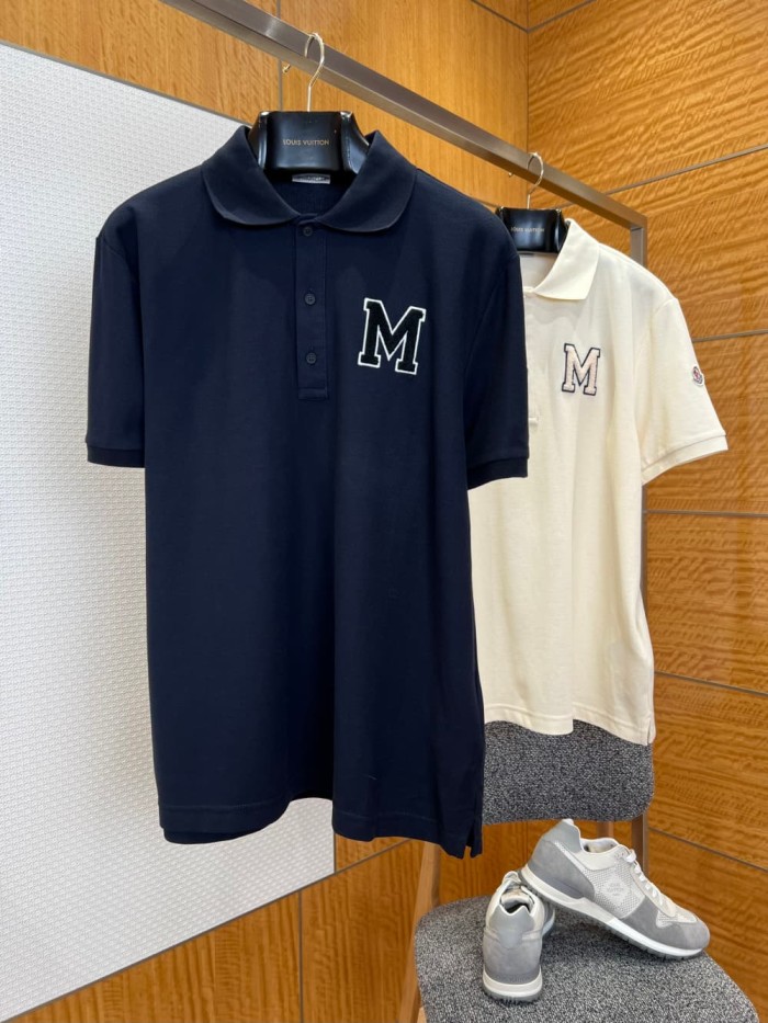 1:1 quality version White Border Black Letter Big M Logo Towel Embroidery Polo Shirt 2 colors 29354666