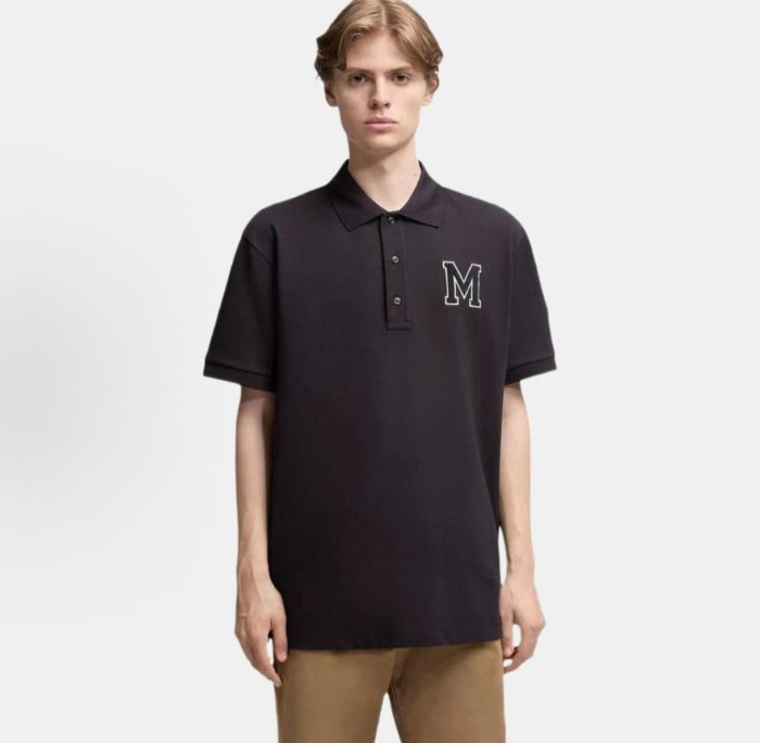 1:1 quality version White Border Black Letter Big M Logo Towel Embroidery Polo Shirt 2 colors 29354666