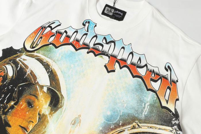Retro Cyber Time Graphic Streetwear Front Space Helmet Female Robot Lady Vintage Gear Clock Gradient Gothic Letter Print T-Shirt 2 colors 29354639