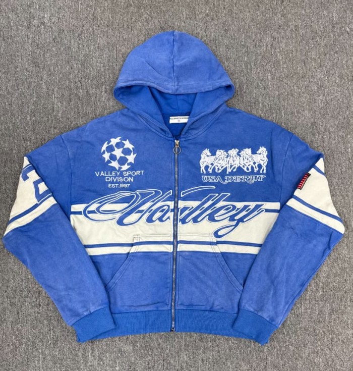 1:1 quality version American Vintage Rhinestone Embroidery Print Washed Zip Up Hoodie 30 colors 29354931