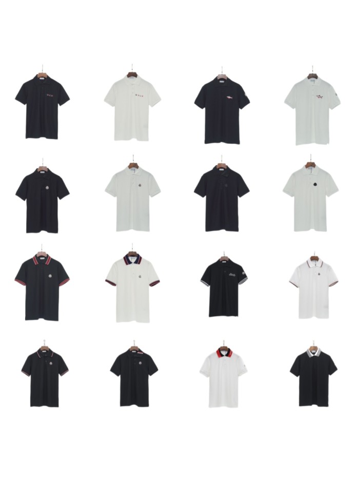Chest Letter Embroidered Turn Down Collar Polo Shirt 16 colors 29354656