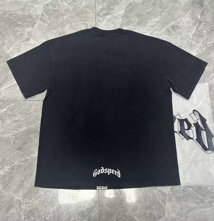 Cosmic Dark Hip Hop Streetwear Front White Dot Halftone Gothic Script Crackle Meteor Planet Skull Cyan Nebula Starry Space Graphic T-Shirt 29354632