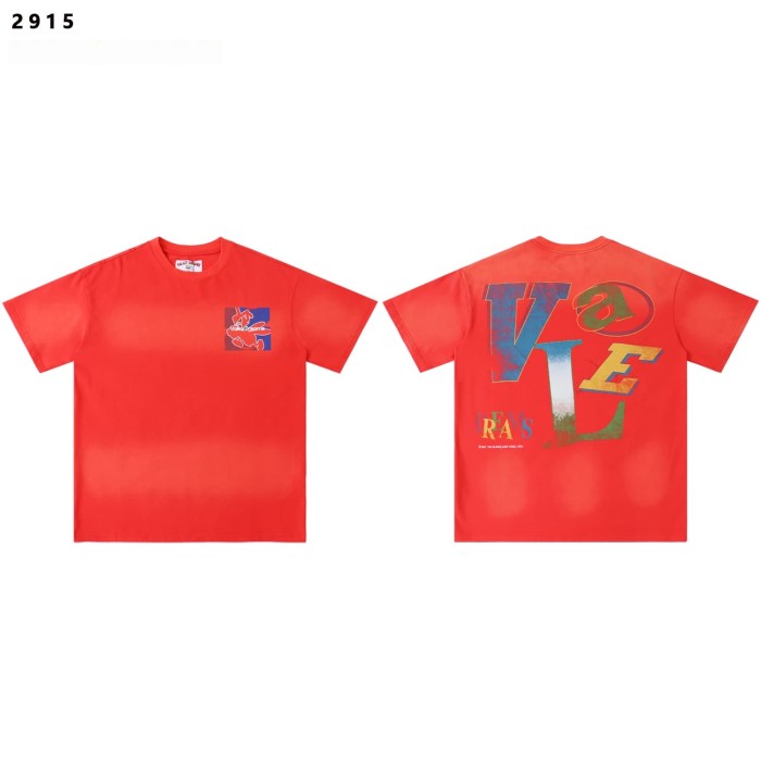 Contrast Color Large Letter Landscape Graffiti Print Washed Tee 2 colors 29354625