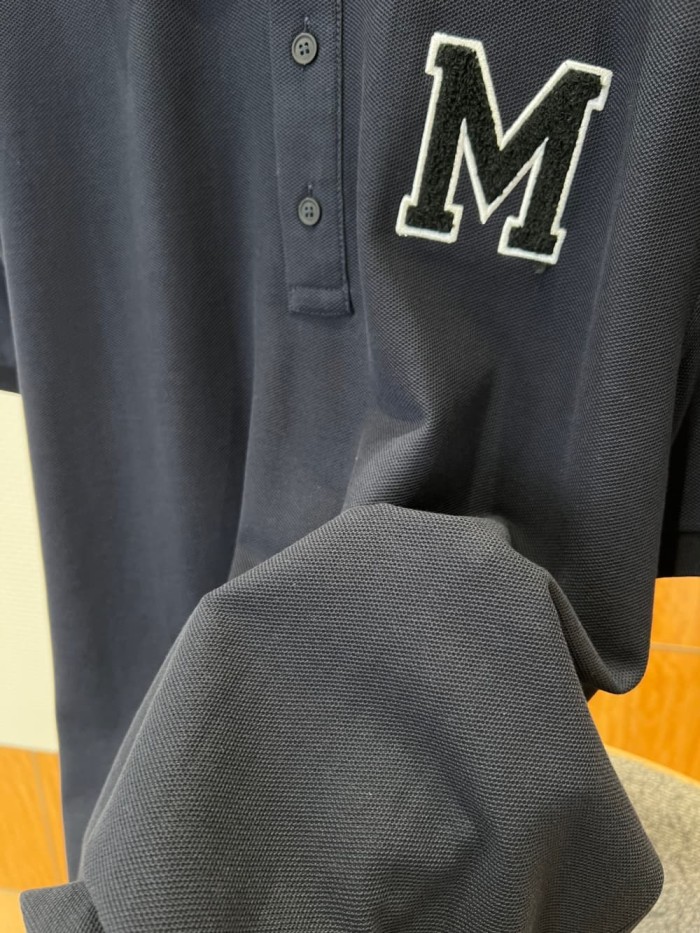 1:1 quality version White Border Black Letter Big M Logo Towel Embroidery Polo Shirt 2 colors 29354666