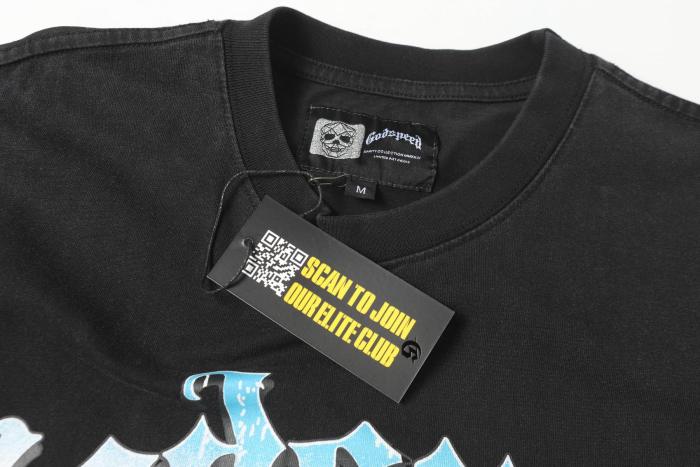 Retro Cyber Time Graphic Streetwear Front Space Helmet Female Robot Lady Vintage Gear Clock Gradient Gothic Letter Print T-Shirt 2 colors 29354639