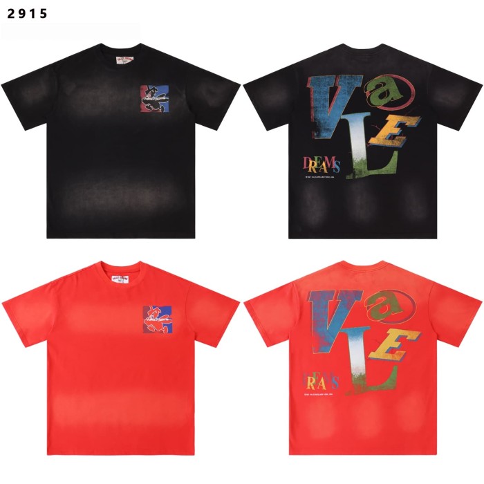 Contrast Color Large Letter Landscape Graffiti Print Washed Tee 2 colors 29354625