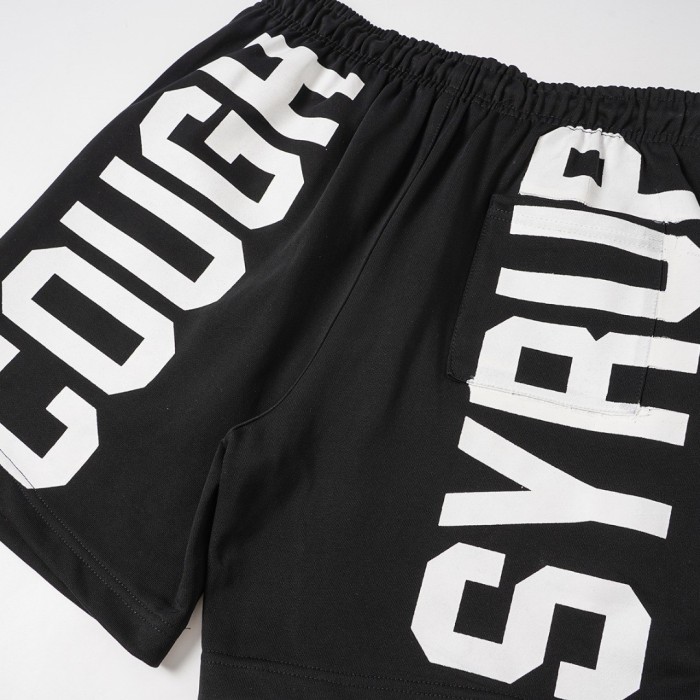 Front Horizontal Text Back Vertical Big Letter Sweat Shorts 2 colors 29356463