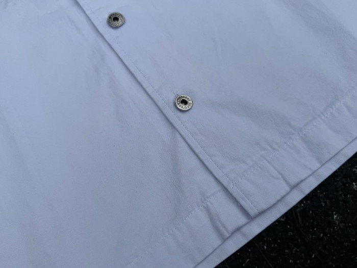 Vintage Cuban Collar Dual Embroidery Front Back Large Letter Graphic Loose Cropped Work Shirt 2 colors 29356378