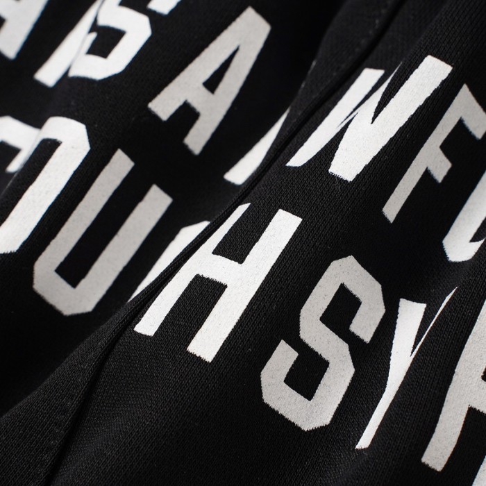 Front Horizontal Text Back Vertical Big Letter Sweat Shorts 2 colors 29356463