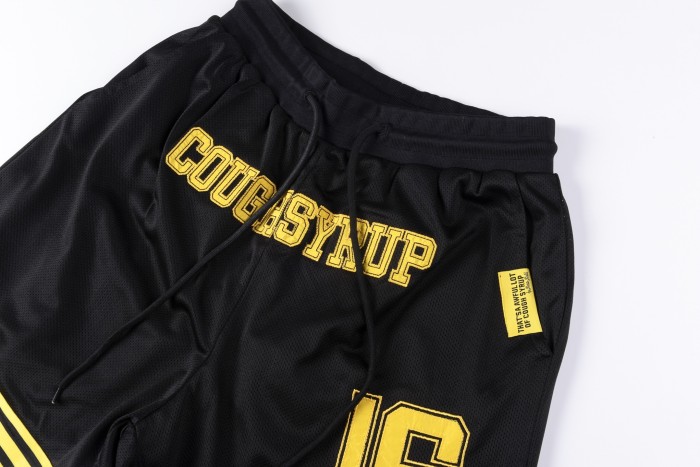 Vintage Athletic Front Letter Number Back Vertical Split Letter Oversized Mesh Basketball Shorts 29356465