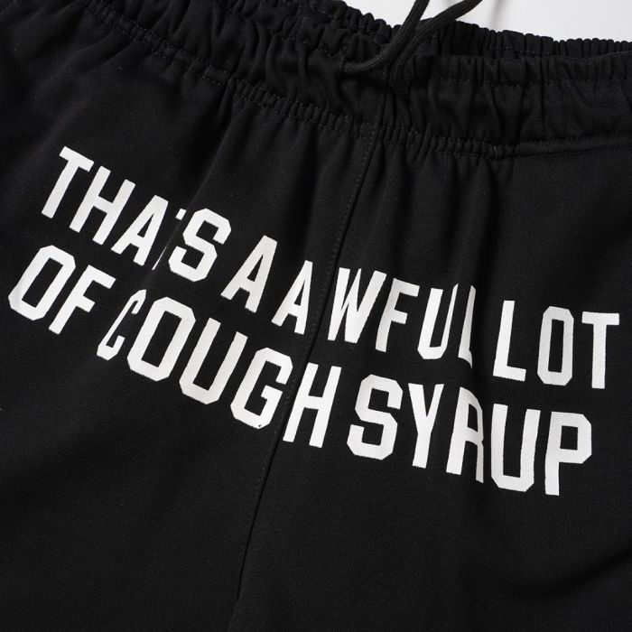 Front Horizontal Text Back Vertical Big Letter Sweat Shorts 2 colors 29356463