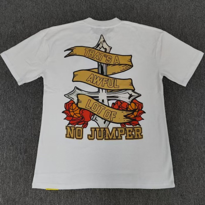 Old School Tattoo Front Multi Skull Rose Basketball Graphic Back Cross Ribbon Letter Oversized T-Shirt 29357798