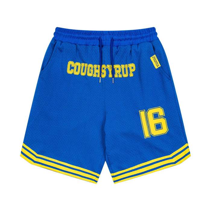 Letter Number 16 Side Vertical Split Dual Sided Graphic Striped Hem Loose Athletic Mesh Shorts Print Shorts 4 colors 29355952