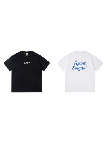 Front Small White Serif Letter Print Back Blue Cursive Slogan Crew Neck Oversized Cotton Tee 2 colors 29356390
