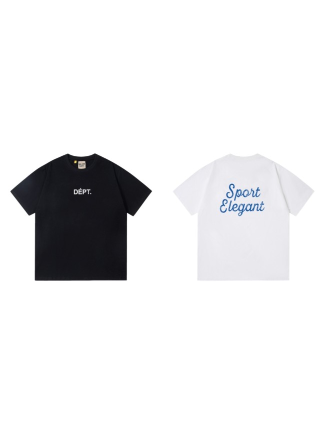 Front Small White Serif Letter Print Back Blue Cursive Slogan Crew Neck Oversized Cotton Tee 2 colors 29356390