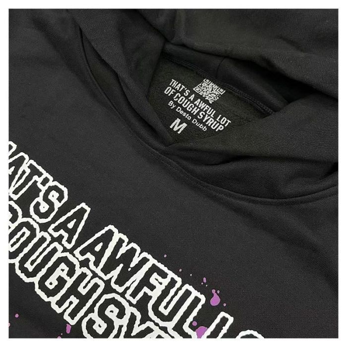 Chest White Stroke Slogan Purple Splash Ink Print Back Abstract Figure Gun Dripping Heart Graphic Fleece Lined For Autumn & Winter Hoodie 29357856