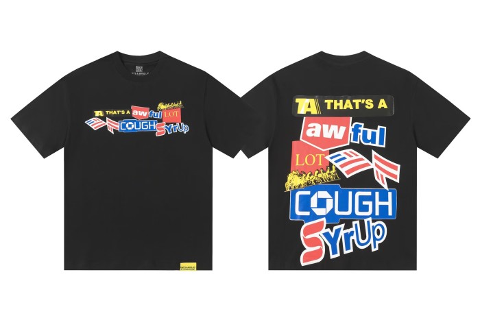 Retro Hip Hop Front Patchwork Color Block Letter Flag Graphic Back Large Staggered Splicing Letter T-Shirt 5 colors 29357811