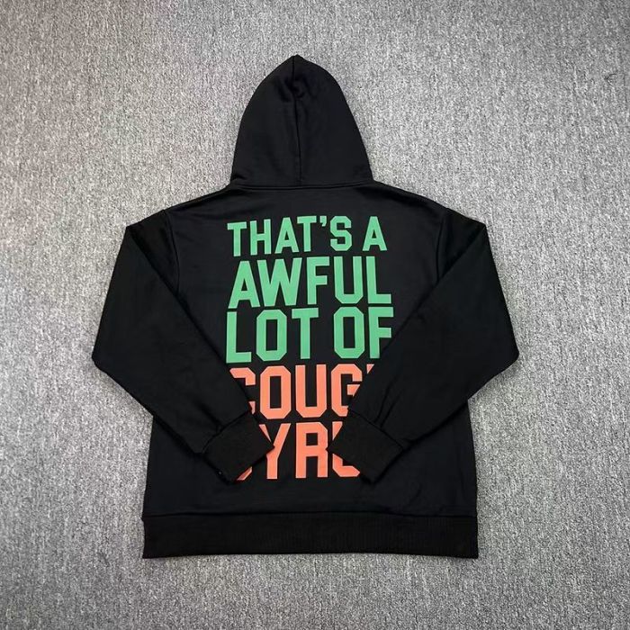 Chest Two Tone Gradient Block Slogan Print Back Oversized Vertical Stack Contrast Letter Fleece Lined For Autumn & Winter Hoodie 29357857