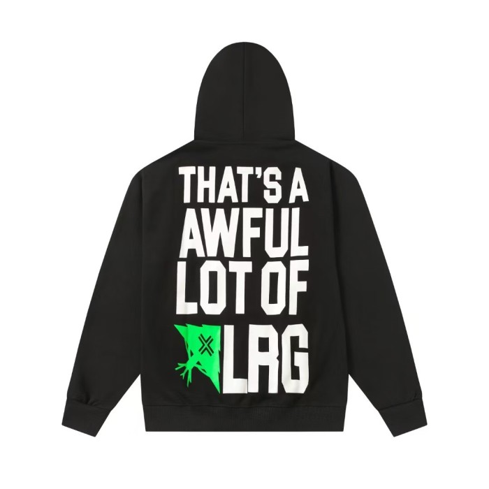 Retro Hip Hop Front Small Contrast Slogan Leaf Graphic Back Large Stacked Bold Text Oversized Hoodie 2 colors 29357817