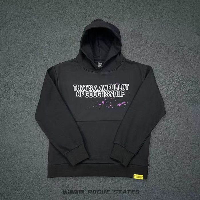 Chest White Stroke Slogan Purple Splash Ink Print Back Abstract Figure Gun Dripping Heart Graphic Fleece Lined For Autumn & Winter Hoodie 29357856