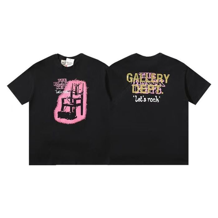 Grunge Rock Streetwear Double Sided Pink Chair Sketch Graphic Back Gold Overlap Letter Slogan Print Oversized Washed Cotton Tee 29358829