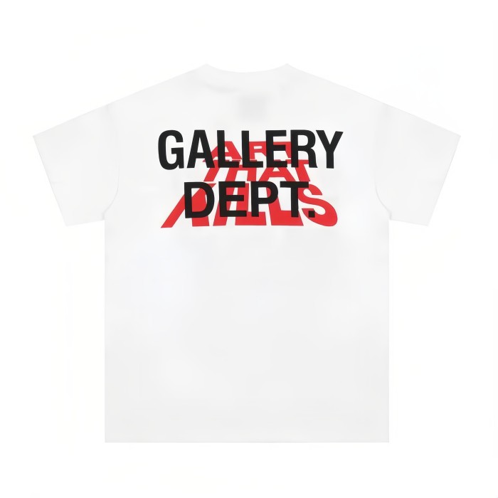 American Retro Casual Dual Front Multi Tone Block Slogan Back Layered Word Graphic Cotton Tee 29358823