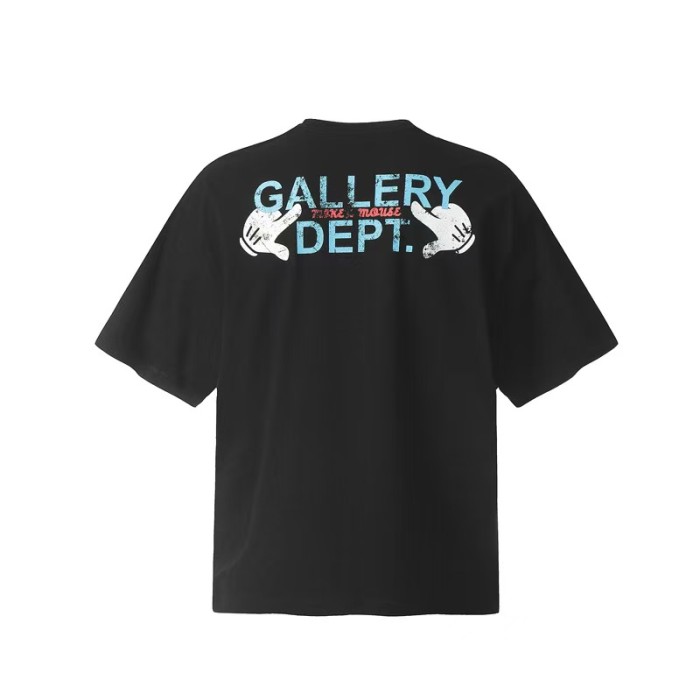Vintage Cartoon Grunge Streetwear Double Sided Circular Skeleton Mouse Graphic Back Cyan Text White Hand Print Oversized Washed Cotton Tee 29358834