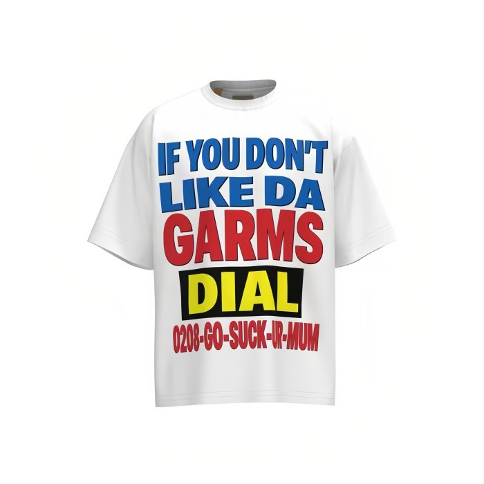 American Retro Casual Dual Front Multi Tone Block Slogan Back Layered Word Graphic Cotton Tee 29358823