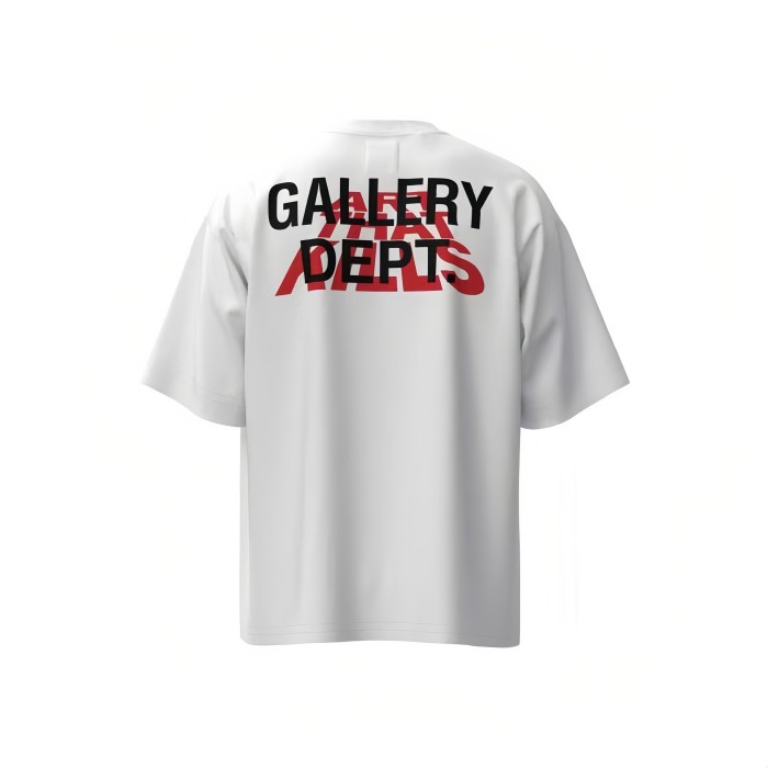 American Retro Casual Dual Front Multi Tone Block Slogan Back Layered Word Graphic Cotton Tee 29358823