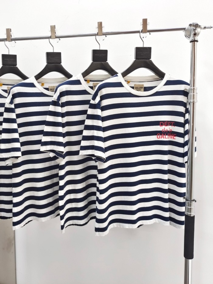 [Big & Tall for weights up to 220 lbs]1:1 quality version Red French Letters on a Blue-and-White Striped Tee 29359005