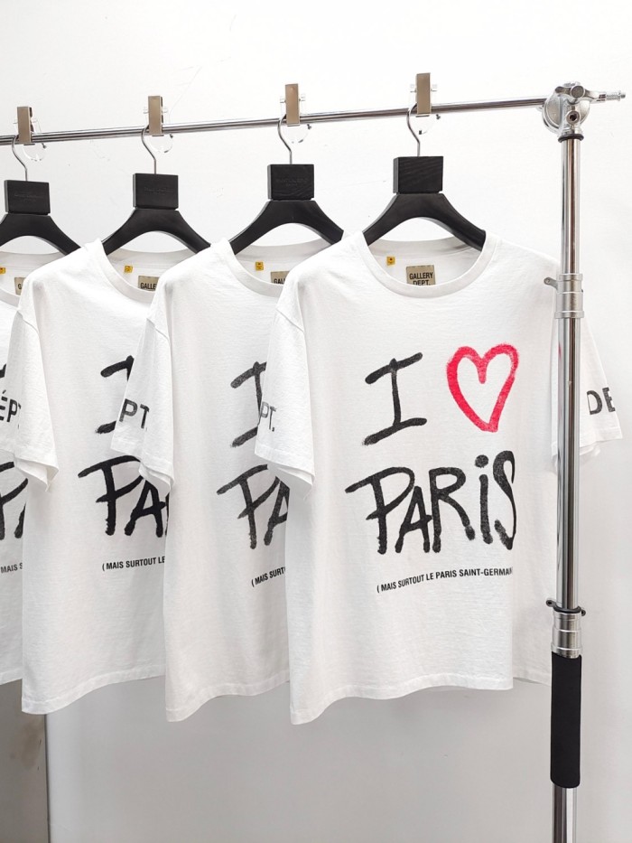 [Big & Tall for weights up to 220 lbs]1:1 quality version “I Love Paris” Screen-Printed Tee 29359027