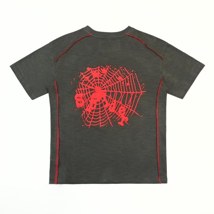 [Big & Tall for weights up to 220 lbs]1:1 quality version Spider Web Print and Visible Stitching Tee 2 colors 29359001