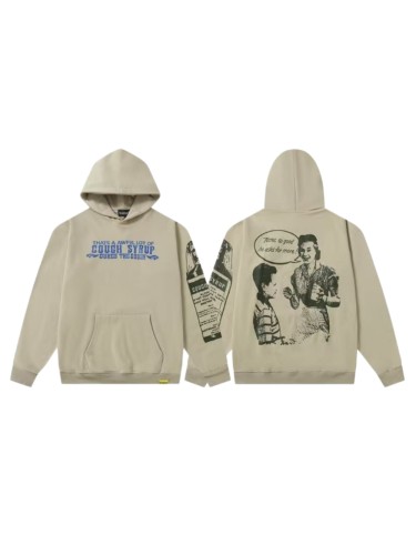 Vintage Retro Newspaper Figure Print Dual Side Letter Graphic Oversized Hoodie 29358990