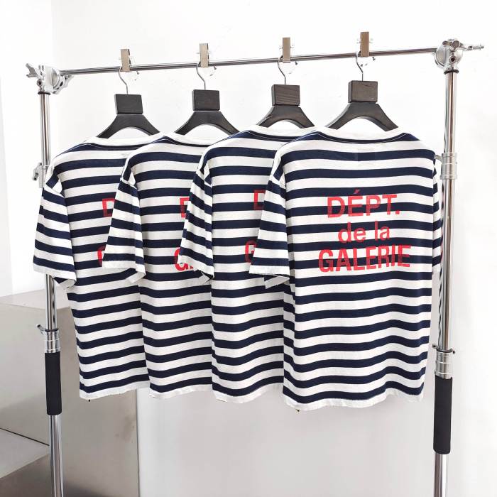 [Big & Tall for weights up to 220 lbs]1:1 quality version Red French Letters on a Blue-and-White Striped Tee 29359005