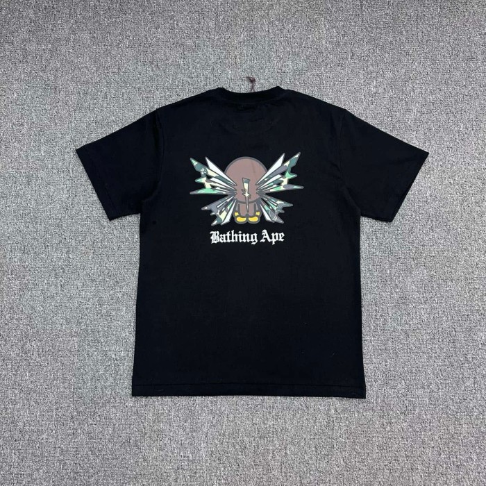 1:1 quality version Front Camo Lightning Monkey Print Evolution Gothic Letter Back Reverse Monkey Camo Lightning Text Graphic Tee 2 colors 29367312