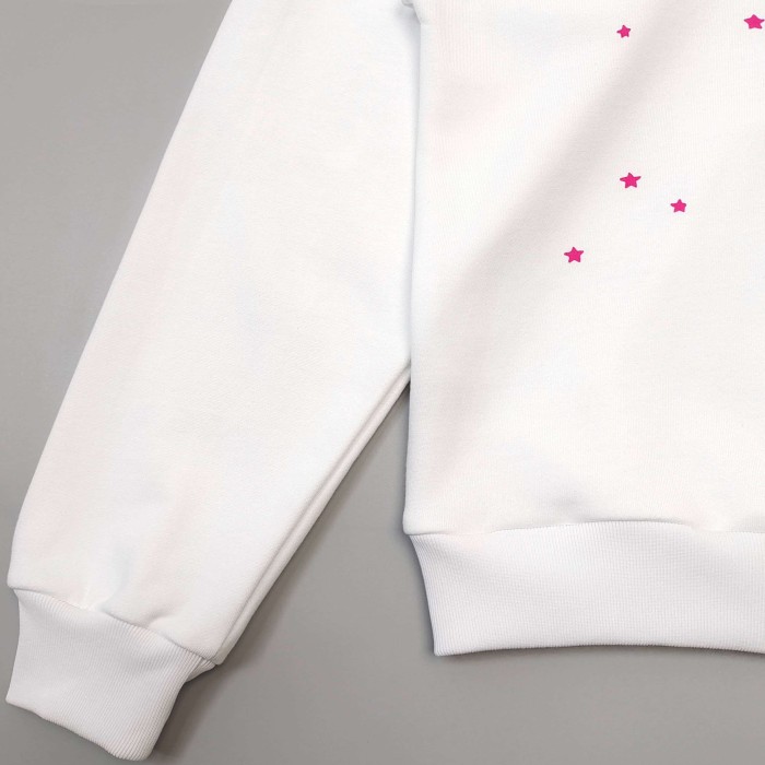 [Big & Tall for weights up to 220 lbs]1:1 quality version High Street White Pink Splash Star Letter Print Hoodie & Pants Set 29368149