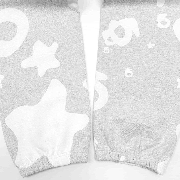 [Big & Tall for weights up to 220 lbs]1:1 quality version High Street Heather Gray Curved Letter Star All Over Print Hoodie & Pants Set 29368154