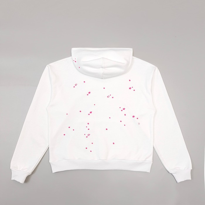[Big & Tall for weights up to 220 lbs]1:1 quality version High Street White Pink Splash Star Letter Print Hoodie & Pants Set 29368149