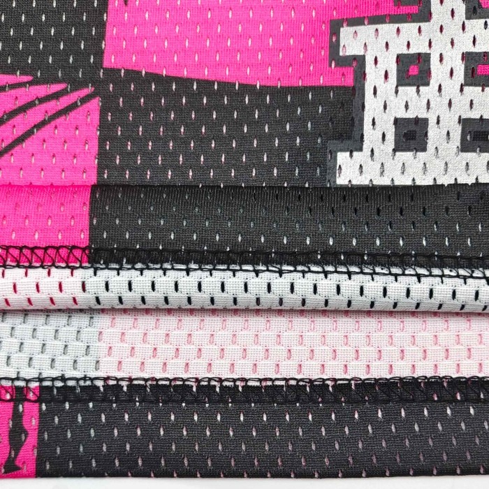 1:1 quality version Pink Black Pink Black Checkered Full Anime Blade Print Drawstring Waist Breathable Mesh Fabric Side Monogram Shorts 29367342