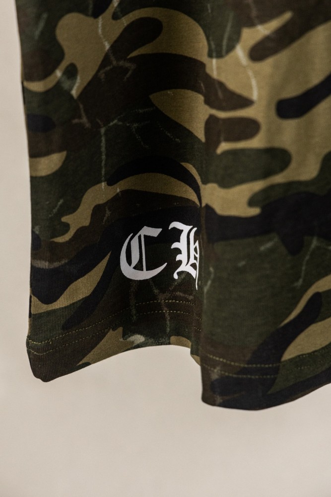 1:1 quality version Front Pocket Circular Cross Logo Bottom C H Letter Print Back American Flag Floral Cross Border Large Graphic T-shirt 2 colors 29367270