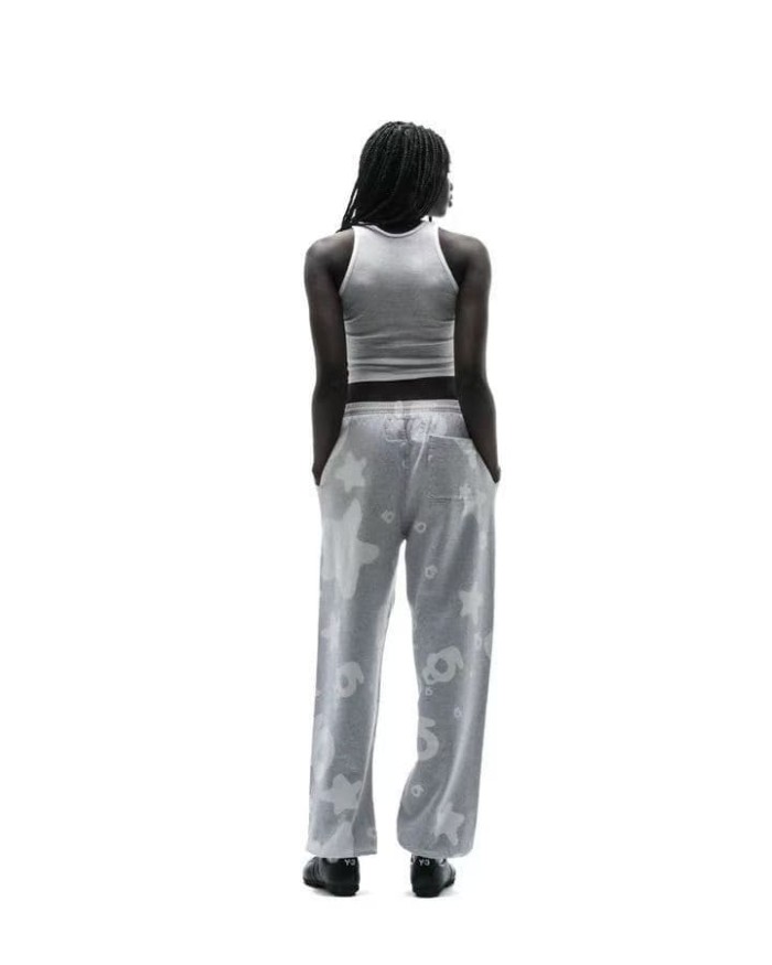[Big & Tall for weights up to 220 lbs]1:1 quality version High Street Heather Gray Curved Letter Star All Over Print Hoodie & Pants Set 29368154