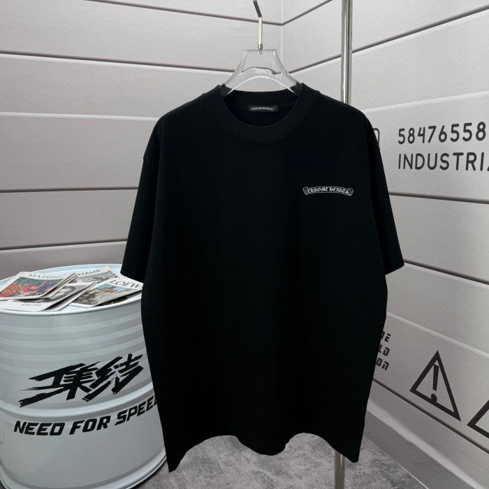 1:1 quality version  Front Tiny Black Scroll Brand Chest Logo Back Seven Color Gothic Scroll Text Stack Dual Side Print T-shirt 5 colors 29367066