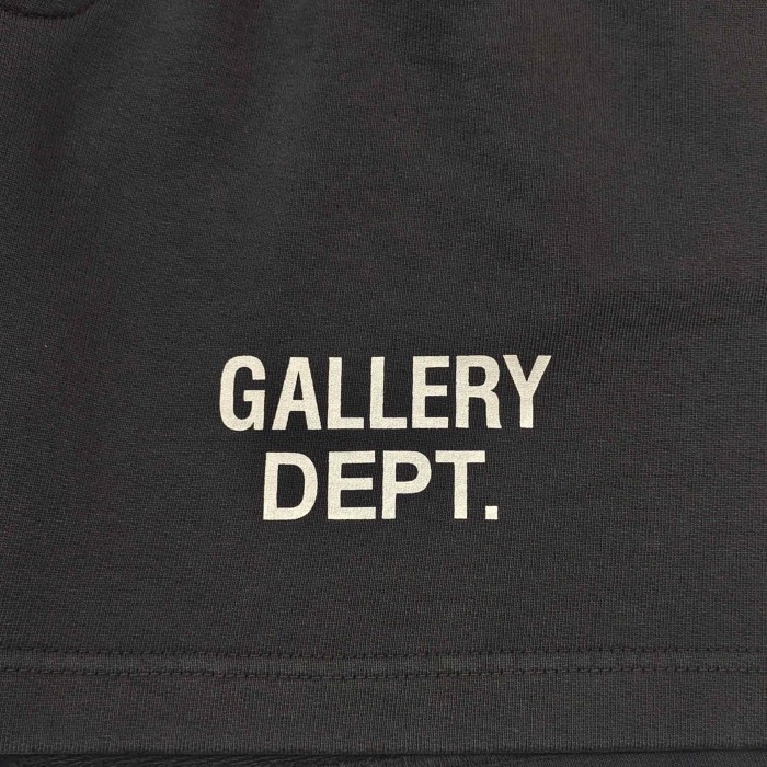 1:1 quality version Front Simple White Text Print Elastic Drawstring Waist Back Patch Pocket Loose Fit French Terry Sweat Shorts 29367351