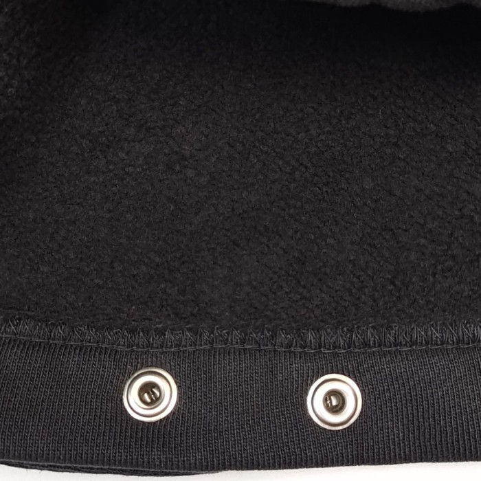 1:1 quality version Streetwear Solid Black Front And Back Vintage French Letter Print Lapel Full Zip Loose Fit Sweat Jacket 29367372