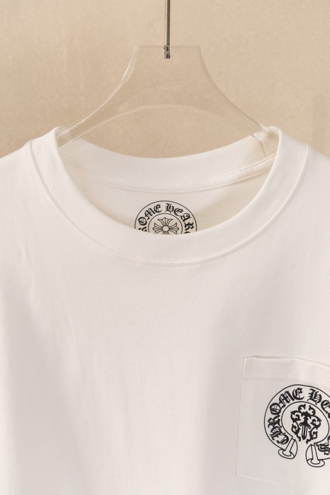 1:1 quality version Front Pocket Circular Cross Logo Bottom C H Letter Print Back American Flag Floral Cross Border Large Graphic T-shirt 2 colors 29367270