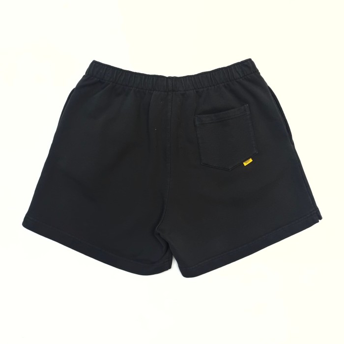 1:1 quality version Front Simple White Text Print Elastic Drawstring Waist Back Patch Pocket Loose Fit French Terry Sweat Shorts 29367351
