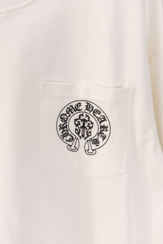 1:1 quality version Front Pocket Circular Cross Logo Bottom C H Letter Print Back American Flag Floral Cross Border Large Graphic T-shirt 2 colors 29367270