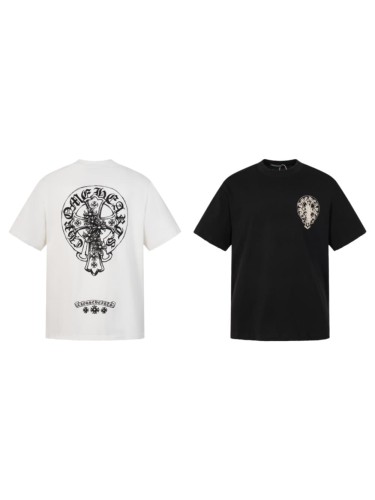 1:1 quality version Vintage Distressed Gothic Street Front Small White Oval Cross Floral Chest Print Back Large Circular Cross Floral Gothic Letter Graphic T-shirt 2 colors 29366184