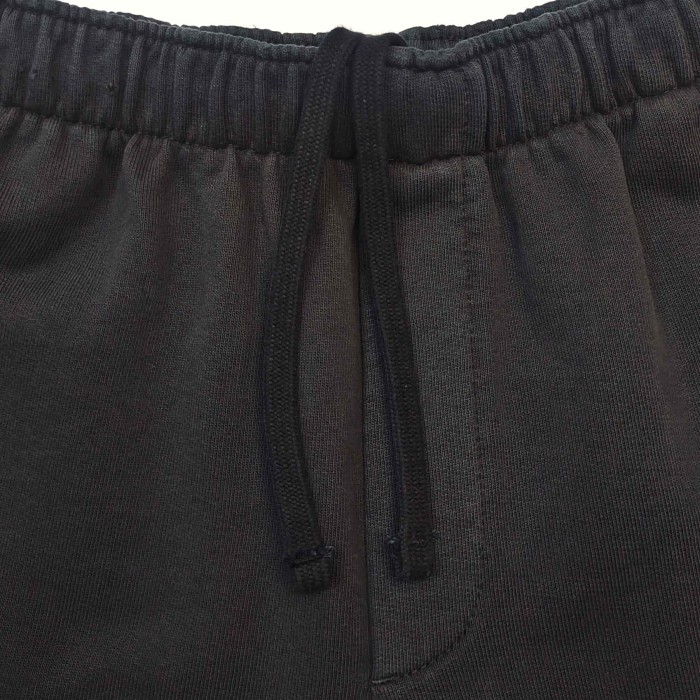 1:1 quality version Front Simple White Text Print Elastic Drawstring Waist Back Patch Pocket Loose Fit French Terry Sweat Shorts 29367351